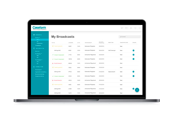 Caseform-Software-Rundrufe